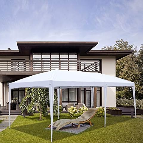 Basic Houseware Pop up Canopies Outdoor Sun Protection Party Tent Instant Sport Canopies with Carry Bag White Cover