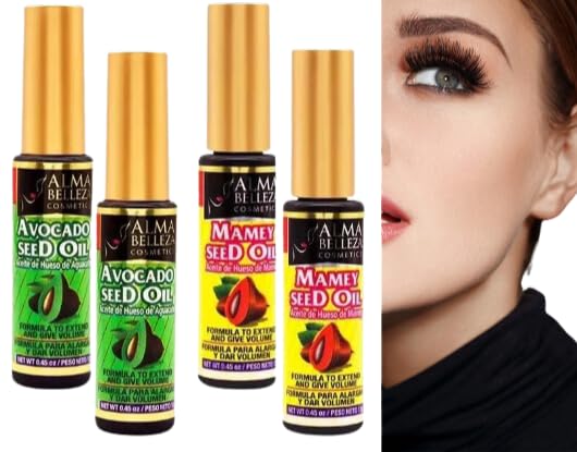 Rímel (Mascara for eye lashes) 2 Avocado & 2 Mamey Seed Oil (4 PACK) To extend & Give Volume Premium ALMA BELLEZA quality.