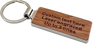 Personalized Custom Keychain, Custom Engraved Wood Keychain - Free Engraving