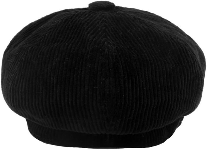 Locomo Men Women Cotton Corduroy Plain Color Newsboy Cap Gatsby HatFFH373BRN