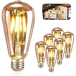 Lampara Industrial Bauhaus ASANMU Bombillas LED, Incandescentes, Vintage, decorativas, E27, ST64, 4W, 2500K. Retro Edison Lámpara Ambar Cálido para Lluminación y Decoración para el Hogar Cafe Bar
