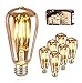 Bombillas Led Vintage, ASANMU Bombilla LED E27 Vintage ST64 4W Bombilla Decorativa 2200K Retro Edison Lámpara Ambar Cálido Bombillas Incandescentes para Lluminación y Decoración para el Hogar Cafe Bar