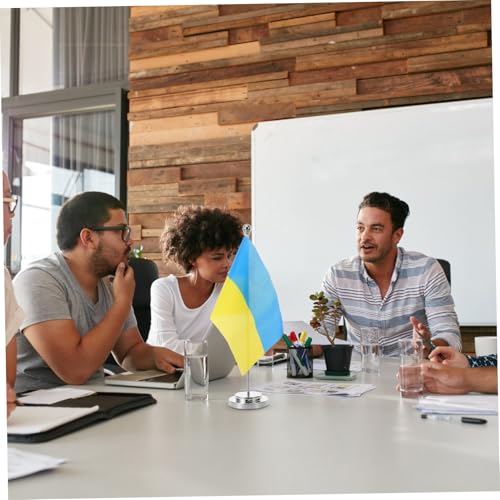 Drapeau de table ukrainien Toddmomy avec support métallique pour bureau et événements - 6