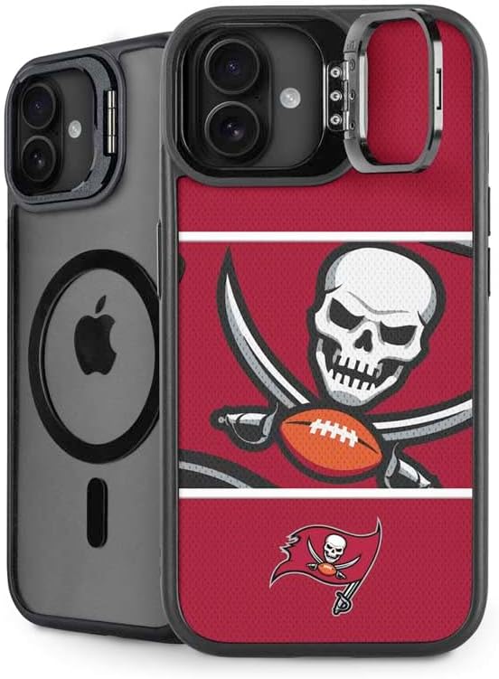 Skinit Kickstand Phone Case Compatible with iPhone 16 - Officially Licensed NFL Tampa Bay Buccaneers Design