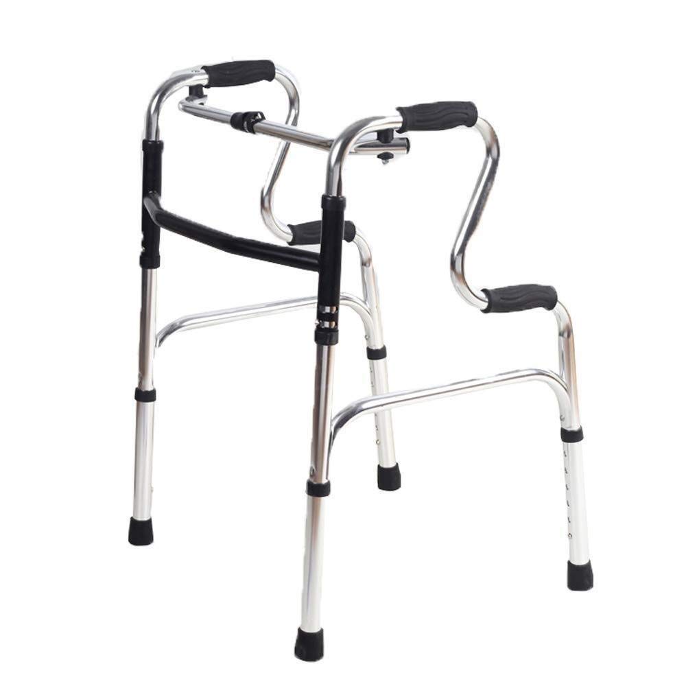 Andador, muleta de Cuatro Patas para discapacitados, Andador para Ancianos, Soporte para reposabrazos, Soporte para Caminar con Fractura para Ancianos, Acero inoxida