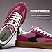 Vilanva Women's Fashion Sneakers Casual Tennis Shoes with Genuine Suede Classic Retro Gum Sole Walking Trendy Footwear Pink Multi