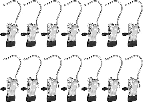 Frezon 100 Pack Boot Hanger Legging Organizer for Closet, Boot Holder, Hanging Clips, Portable Multifunctional Hangers Single Clip Space Saving for Jeans, Hats, Tall Boots, Towels(Black)
