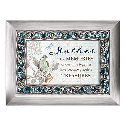 Caja de música decorativa floral para el tocador de mamá Cottage Garden color plata 3