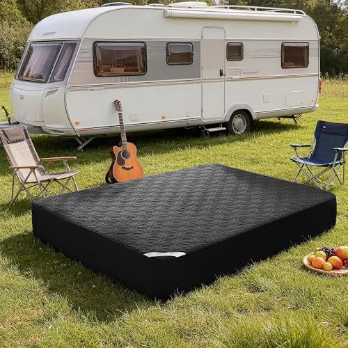 Image of BEDLORE Waterproof Mattress Protector, RV Queen Size Mattress Pad Noiseless with Deep Pocket 6 inch-18 inch Depth, Soft Breathable Dirt-Proof Bed Mattress Cover Washable (Black)