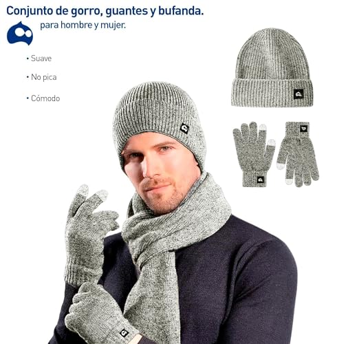 La Mejor Selección de Set de bufanda, gorro y guantes para Hombre favoritos de las personas. 6 Imagen adicional