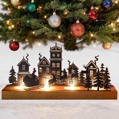 Nzkeuf Corona de Adviento para 4 Velas de té, Candelabros para Velas Centro de Mesa Navidad, portavelas de Adviento para Hogar Mesa Antepecho