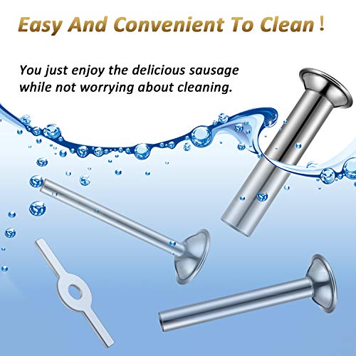 4 Pieces Sausage Maker Kit Include 3 Pieces Sausage Stuffer Tubes Stainless Steel Grinder Stuffer Tubes In 3 Sizes With Stainless Steel Sausage Stuffer Ring For Size 5 Meat Grinder Food Grinder #TOP6