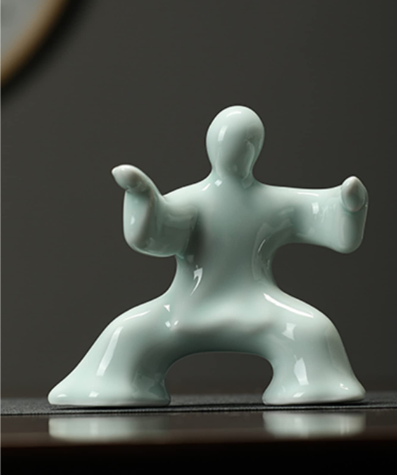 Dytartzx Handcrafted Ceramic Martial Arts Figures Artificial Sculpture Home Decor Arts Gift Desktop Statue Ornament