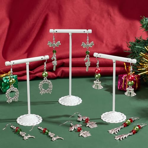 SUNNYCLUE 1 Box 10 Sets Christmas Themed Earring Making Kit Fashion Drop Dangle Earrings Christmas Charm Tree Snowman Snowflake Charms for Jewellery Making Kits Adult Beginner Starter DIY Supplies - Image 4