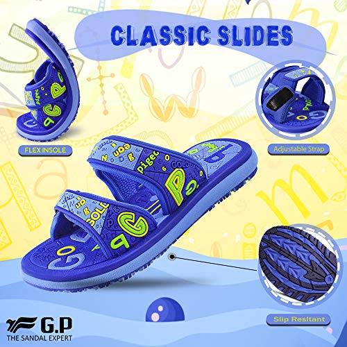 Gold Pigeon Shoes Kid's Durable Adjutable Straps Slide Sandals for Boys and Girls 5