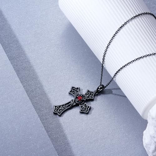 Gothic Skull/Cross/Snake Necklace 925 Sterling Silver Gothic Necklace for Women Goth Jewelry Gifts for Women Men3
