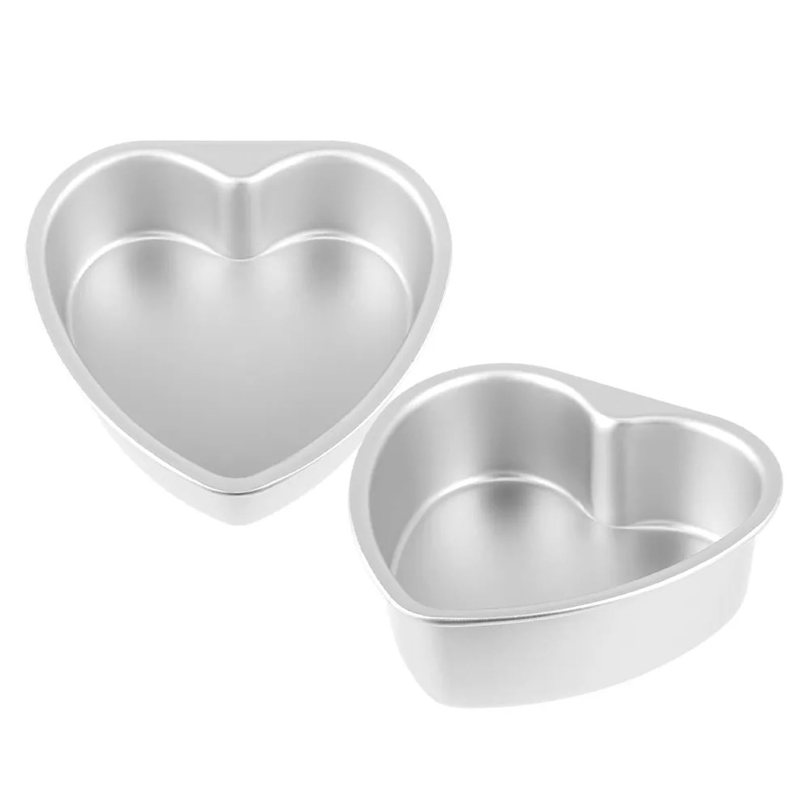 Moule à gâteau en forme de cœur alliage d'aluminium, 2 pièces pour Créer des Gâteaux