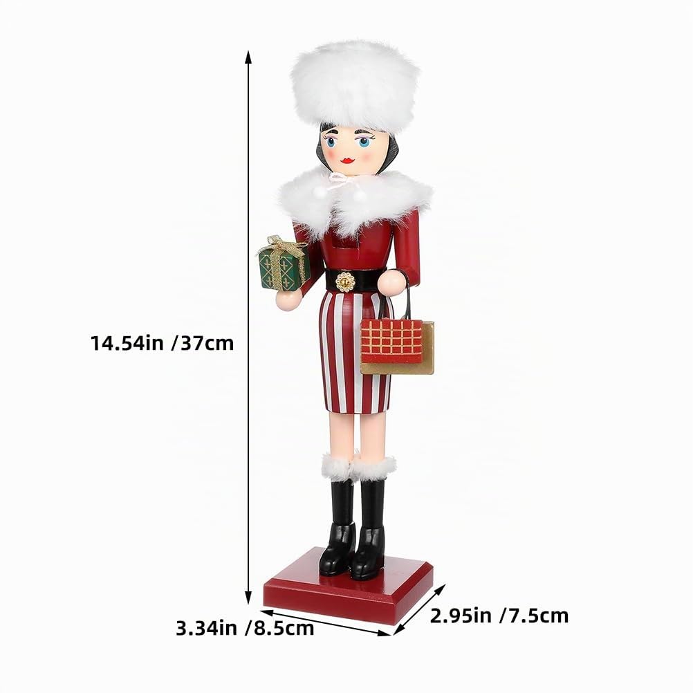 POPETPOP Casse Noisette Noel, Décoration Casse Noisette Geant Figurine, Fille de Noël pour Centre de Table et Décor de Fête