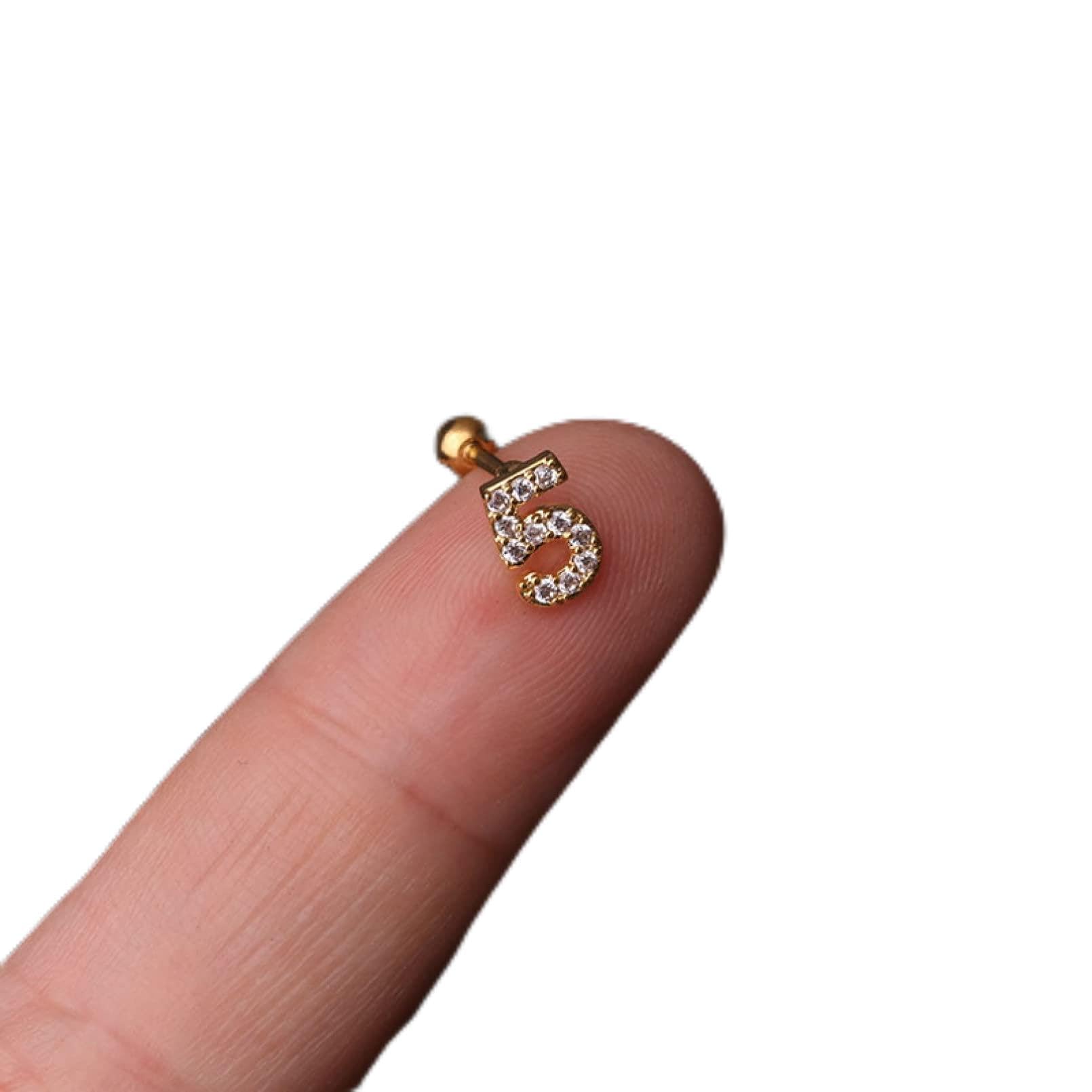 YXWYXWA Jewelry for Women Women Silver Earrings, 1Piece Number Copper Personality Stud Earrings Charm Classic Trendy Unisex Piercing Jewelry Birthday Gifts for Girlfriend, Wife, Sister, Daughter,