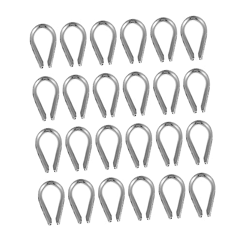 MAGICLULU 24piezas Anillo De Corazón De Acero Inoxidable Guardacabos Para Cables De Acero Protección De Cables Workspace