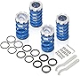 AJP Distributors Adjustable Suspension Steel Lowering Spring Coilover Aluminum Scaled Sleeves Kit Blue Silver Compatible/Replacement For Eclipse Sentra Corolla Tercel 89 90 91 92 93 94 95 96 97 98 99