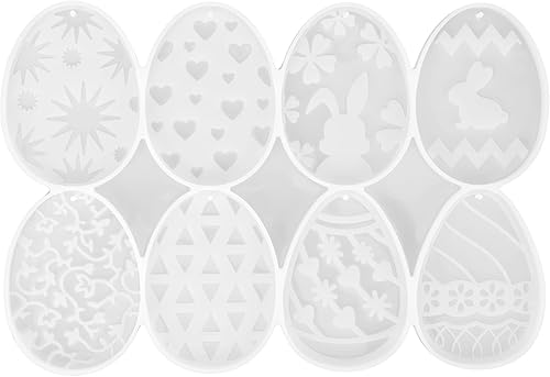 SOIMISS Moldes de silicona para huevos de Pascua conejito de Pascua moldes para fondant en forma de huevo molde para hornear pastel moldes de