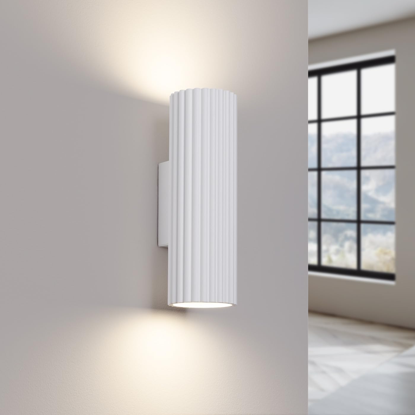 Sollux Lighting Lampada Da Parete Applique Da Parete In Alluminio 1 Paralume 6,5 x 8,5 x 20 cm Karbon Bianco