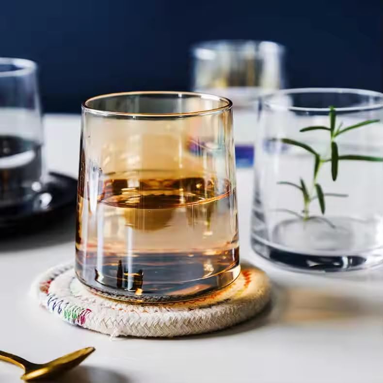 Image of Premium Brown Water and Juice Glasses Set of 6 280ML and 1.9 Liter Water Jug 1 Piece,Transparent Glass and Jug Set for Dining Table,Party,Gift Set,All pourpse use (7 Piece) (MT-14)