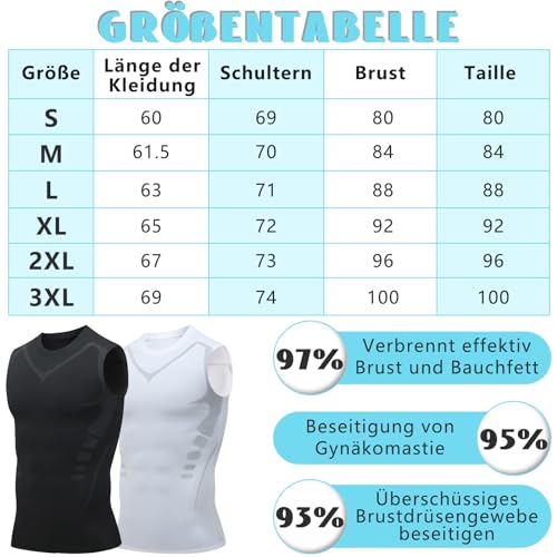 Ionic Shaping Vest, 2 stuks Ionic Shaping Vest voor heren, comfortabel en ademend ijszijdeweefsel voor mannen voor het opbouwen van een lichaam - Image 8