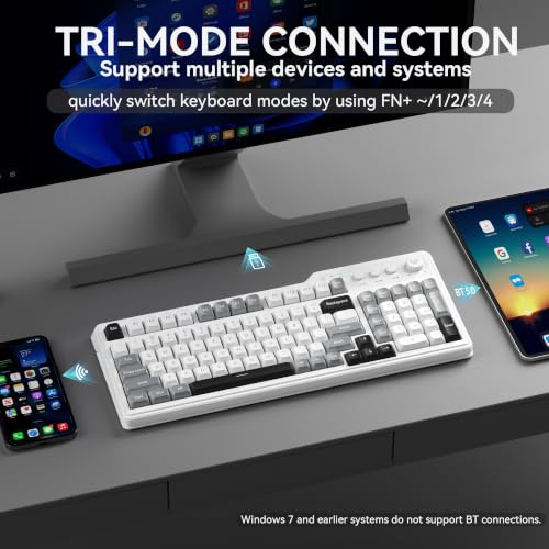 Image of Aula F3099 Wireless Gaming Computer Keyboard with Number Pad & Knob