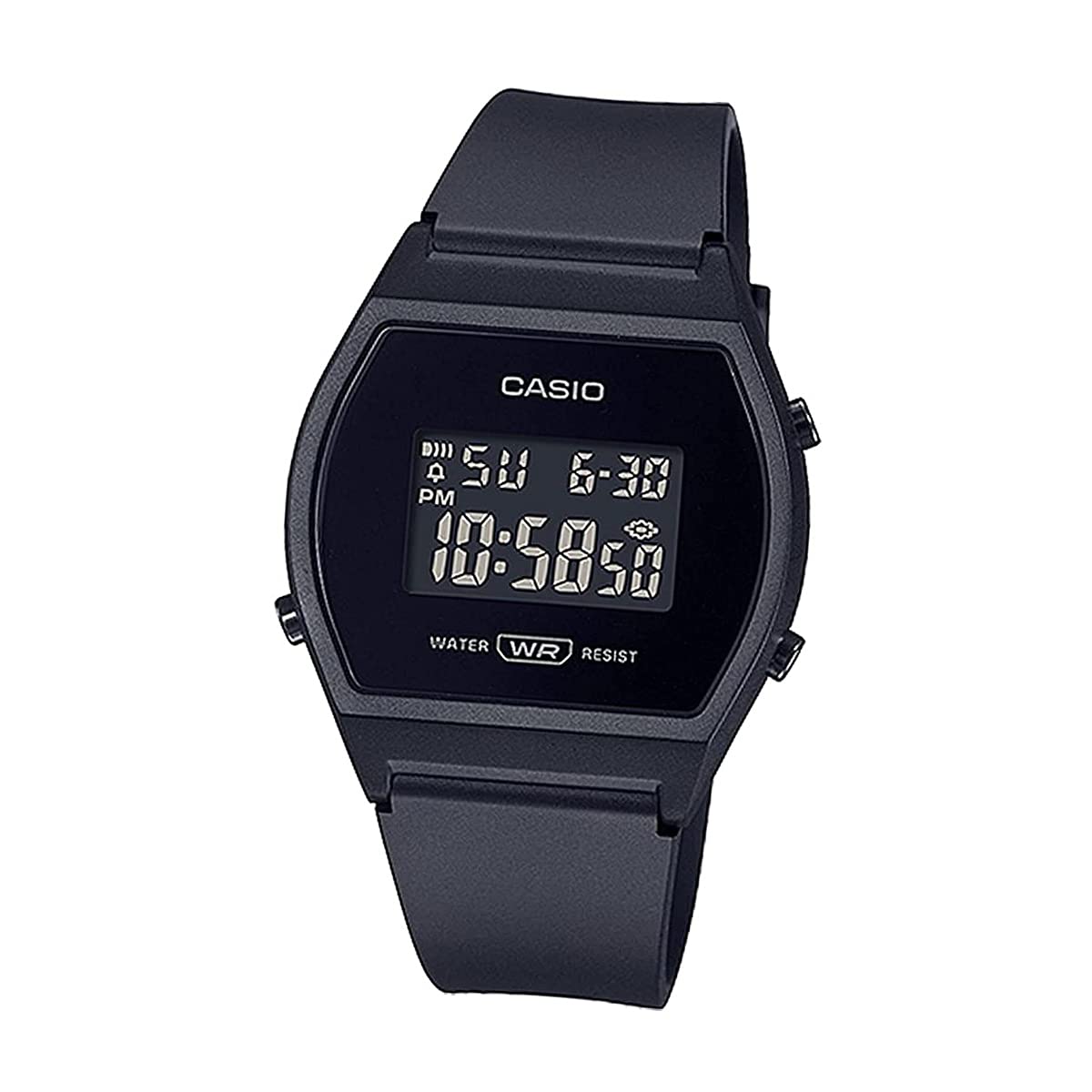 [カシオ] スタンダード STANDARD DIGITAL デジタルウォッチ 女性用 子供用 レディース キッズ ガールズ LW204 防水 軽量 薄型 シンプル 簡単操作 ビジネスウォッチ LW-204-1B (オールブラック)