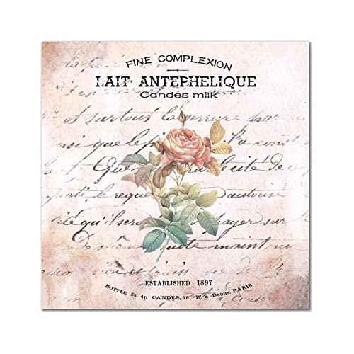 Panneau en bois vintage avec roses françaises décoration murale 30cm