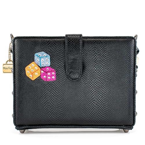 Mary Frances Lady Luck Beaded Handbag Casino-Themed Crossbody Bag, Black2