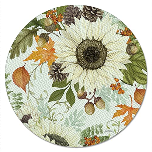 CounterArt Farmhouse Fall 4mm Tempered Glass Lazy Susan Turntable 13