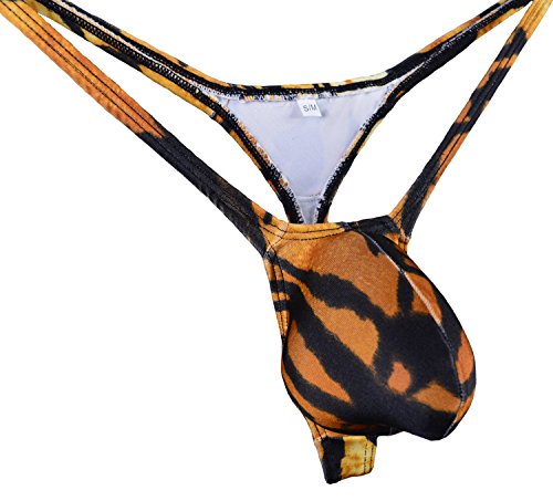 Mens String Thong Bulge Pouch T-Back Bikini Tiger2
