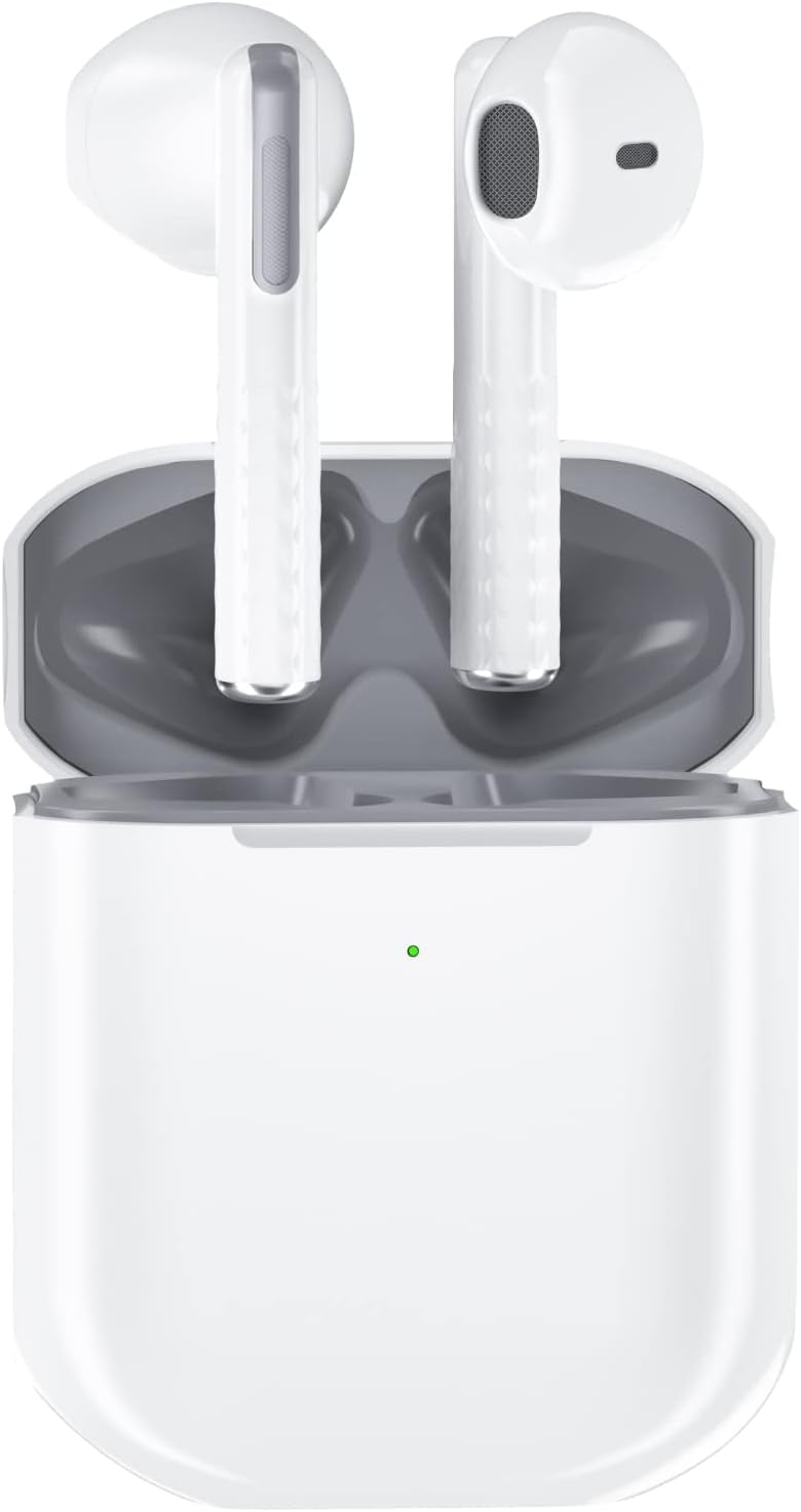 True Wireless Earbuds, Bluetooth 5.3 Noise Cancelling Headphones with Microphone, Waterproof Stereo Earphones Touch Control Headset with Deep Bass for iPhone/Android (White) True Wireless Earbuds, Bluetooth 5.3 Noise Cancelling Headphones with Microphone, Waterproof Stereo Earphones Touch Control Headset with Deep Bass for iPhone/Android (White)