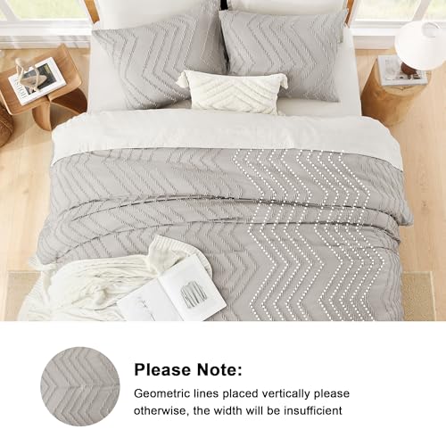 Image of Litanika 3 Pcs Linen Boho Oversized King Bedding Comforter Set, 120x98