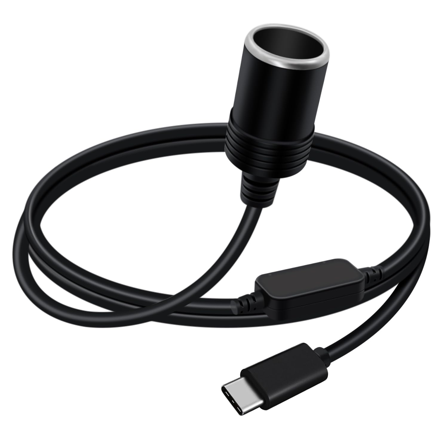 USB C męski do 12V gniazda zapalniczki samochodowej Przejściówka do gniazda zapalniczki samochodowej, do zapalniczek, rejestratorów jazdy i GPS (USB C, 0,3 m)