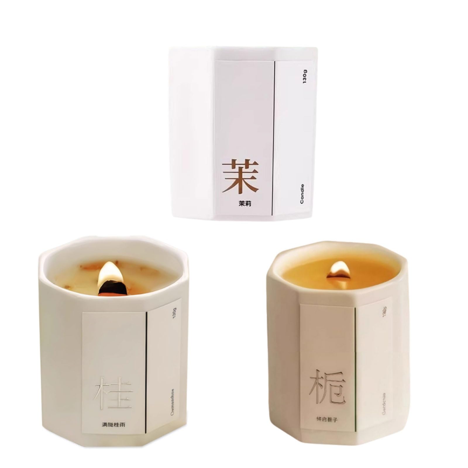 Fhvkrbtx 3Pcs Scented Candle, Ceramic Soy Wax Essential Oils Scented Candles Modern Reusable Long-Lasting Unisexmulticolor(3Pcs)