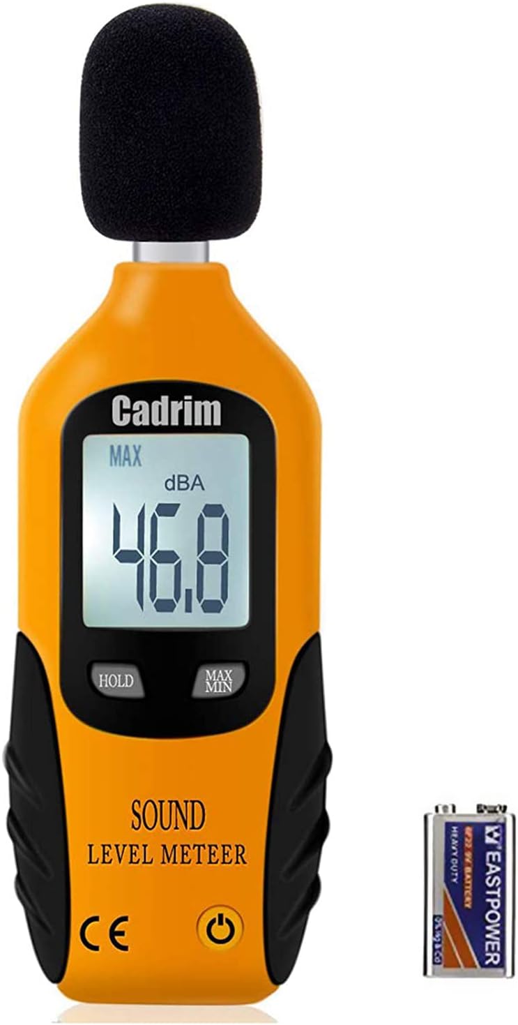 Cadrim Decibel Meter - Digital Sound Level Meter, Self-Calibration Decibel Reader, Noise Meter with LCD Display Measurement Range 40-130 dB spl Meter (Battery Included)…