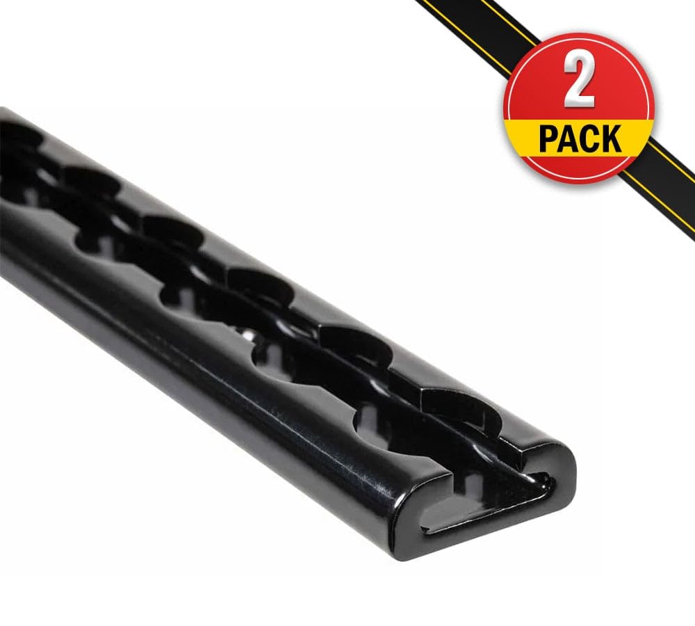 Mytee Products 2 Pack Heavy Duty Aluminum 6ft L-Track Trailer Tie Down Rail for Enclosed, Utility Trailers, Cargo Vans, Truck Beds, Securing Motorcycles, ATVs, Dirt Bikes - 2,225 lbs BS - Black
