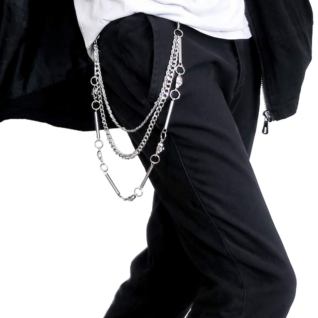 FascigirlPants Chain Multi-layer Gothic Punk Trousers Chain Jean Keychain for Men Women