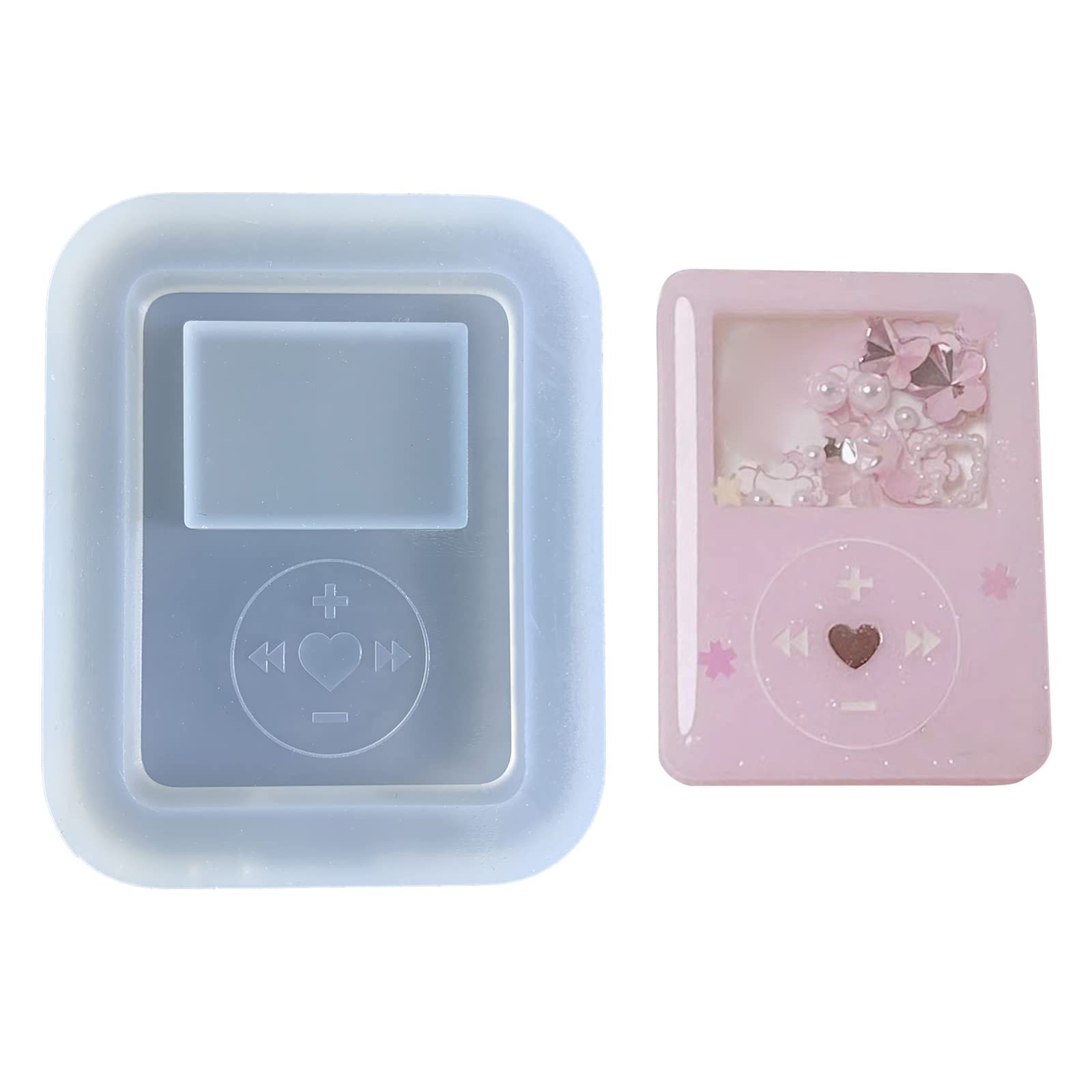 NEWFT Clear Silicone Resin Casting Shaker Mold Resin Epoxy Mold for Crafts Pendant Keychain Jewelry Making
