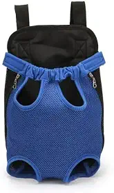 Mochila Bolsa Canguru para Transporte de Pets Cães e Gatos Alça Ajustável Tecido Respirável Passeio Animal Cachorro Pequeno e Medio Porte Felinos Filhote Tamanhos P ao GG (Azul, P)