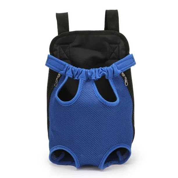 Mochila Bolsa Canguru para Transporte de Pets Cães e Gatos Alça Ajustável Tecido Respirável Passeio Animal Cachorro Pequeno e Medio Porte Felinos Filhote Tamanhos P ao GG (Azul, P)