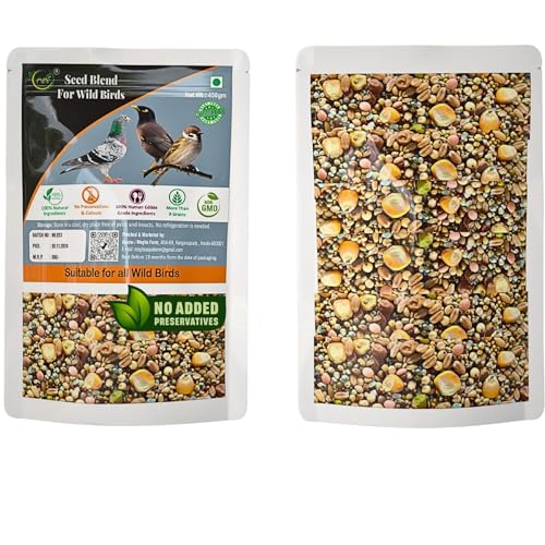 Image of MAF Bird Feed For Wild Birds 900 Gram (450 Gm Pack Of 2) Enriched With 10 Grains & Cuttlefish Bone Grits, Refill Pack For All Wild Birds,Pigeon, Doves, Mynah,Finches, All Life Stages