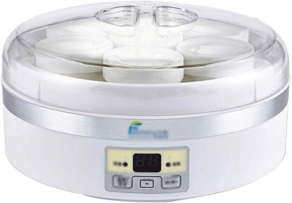 Machine with 7 Yogurt Containers Glass Jars - Automatic Electric Easy Yogurt Maker Machine