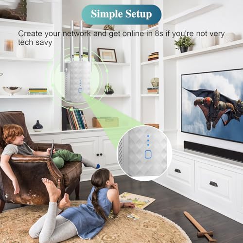 Image of WiFi Extender Signal Booster: Internet Repeater Range Covers Up to 994 Sq.ft and 41+ Devices