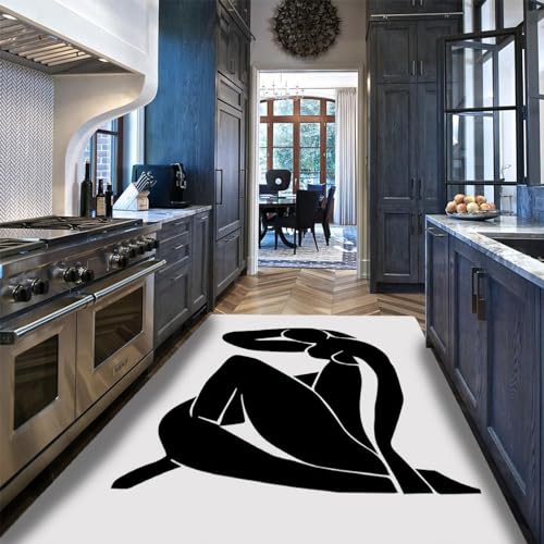 Tapis de chambre fille ou garçon antidérapant et tapis salon noir 120x160