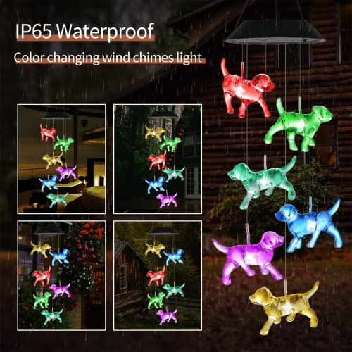 Dog Wind Chimes Okaygoo Solar Dog Light Unique Birthday Gifts For Women Solar Wind Chimes Color Changing Dog Led Light Outdoor Gifts For Mom Grandma #TOP2